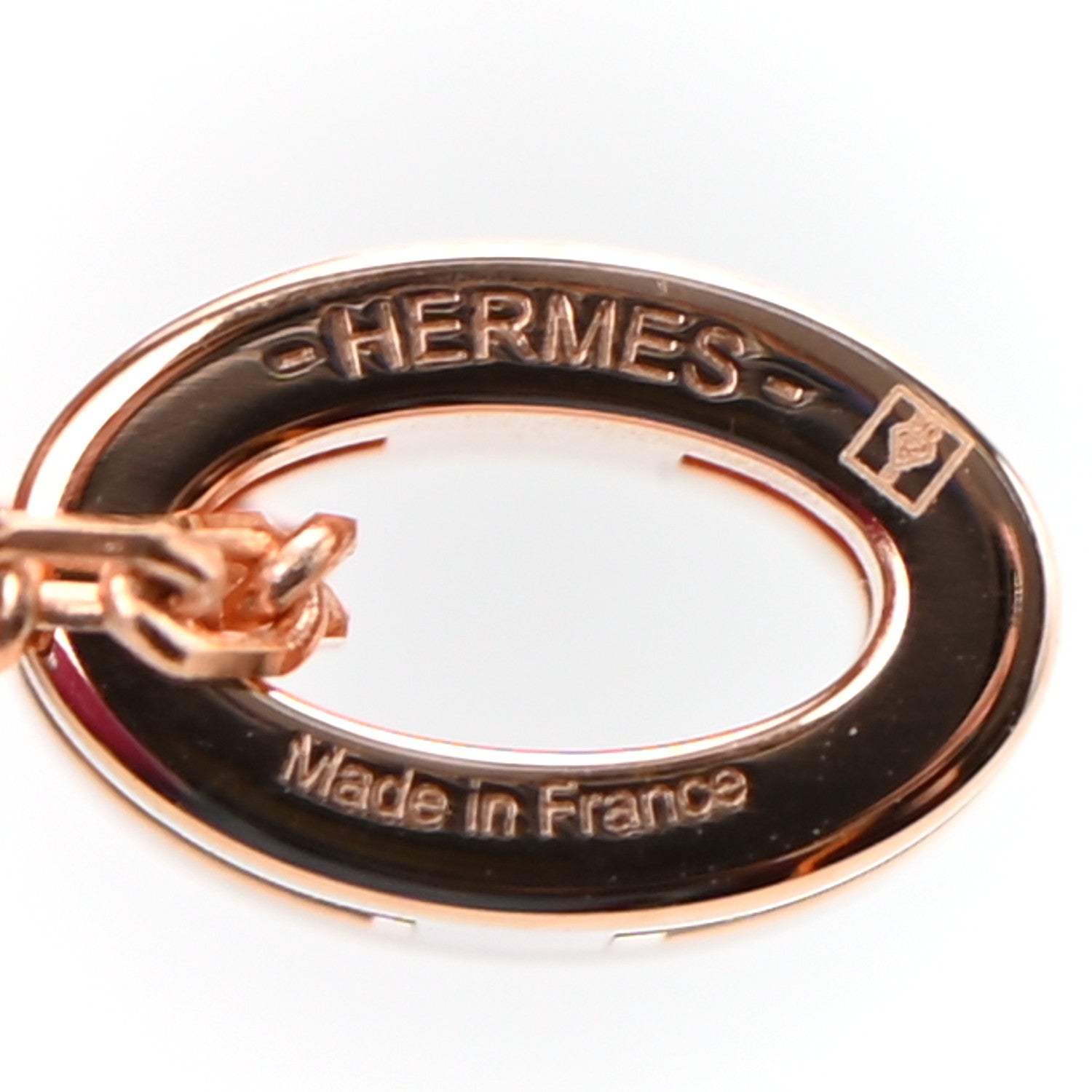 Hermes Lacquered Rose Gold Mini Pop H Pendant Necklace Rose Dragee 5 of 5