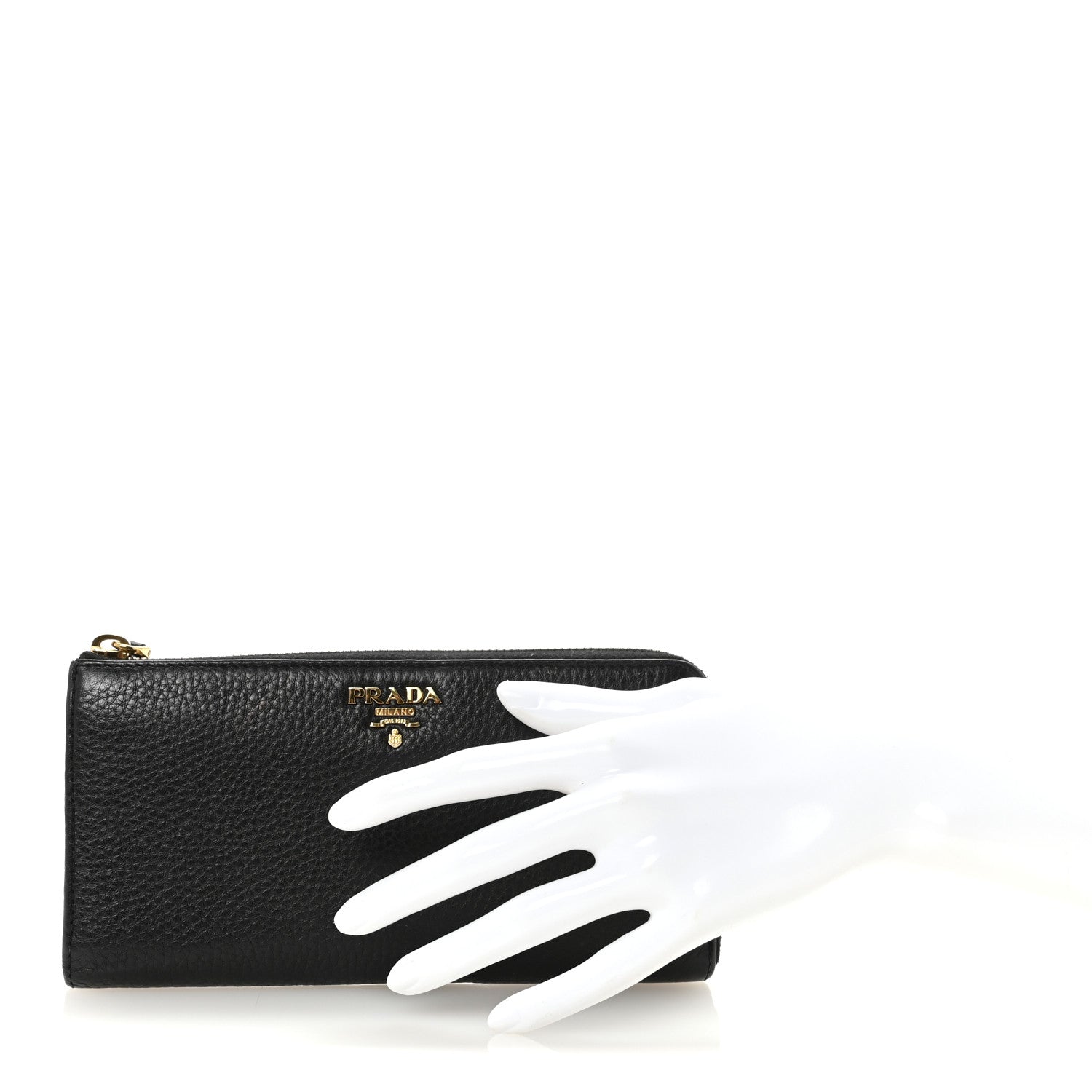 Prada Vitello Move Half Zip Wallet Black 2 of 7