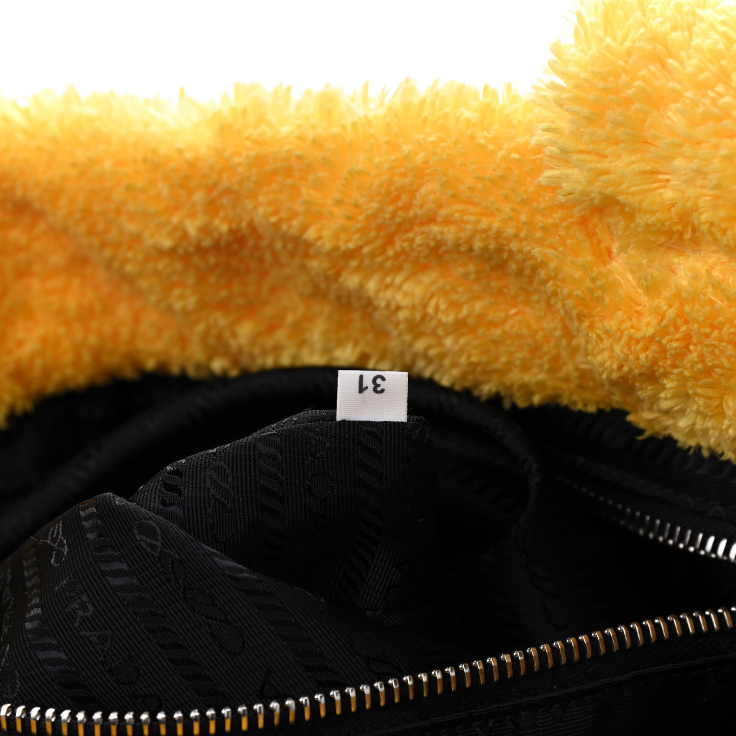 Prada Terry Cloth Tote Bag Giallo Black 7 of 10