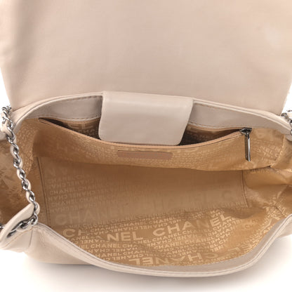 Chanel Lambskin Contrast Stitch Surpique Accordion Flap Beige 5 of 10