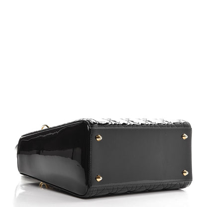 Christian Dior Patent Cannage Medium Lady Dior Black 5 of 9