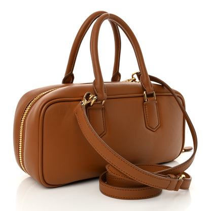Miu Miu Calfskin Large Arcadie Top Handle Bag Cognac 3 of 10