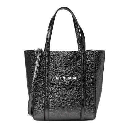 Balenciaga Textured Patent Calfskin XXS Everyday Tote Black 1 of 10