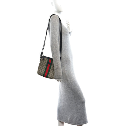 Gucci GG Supreme Monogram Web Messenger Bag Black 2 of 12