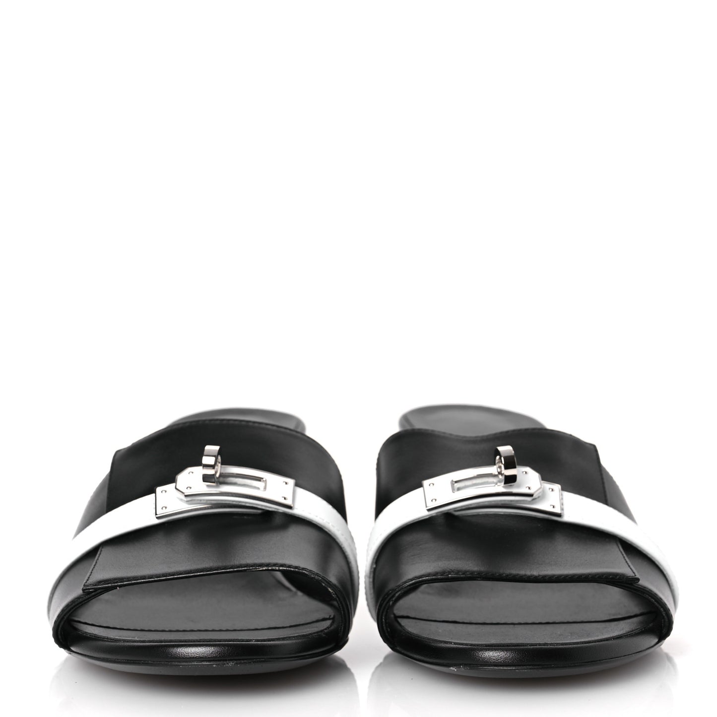 Calfskin Gigi 50 Sandals 40 White Black