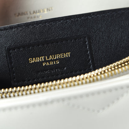 Saint Laurent Calfskin Y Quilted Monogram Small Loulou Chain Satchel Ivory 8 of 9