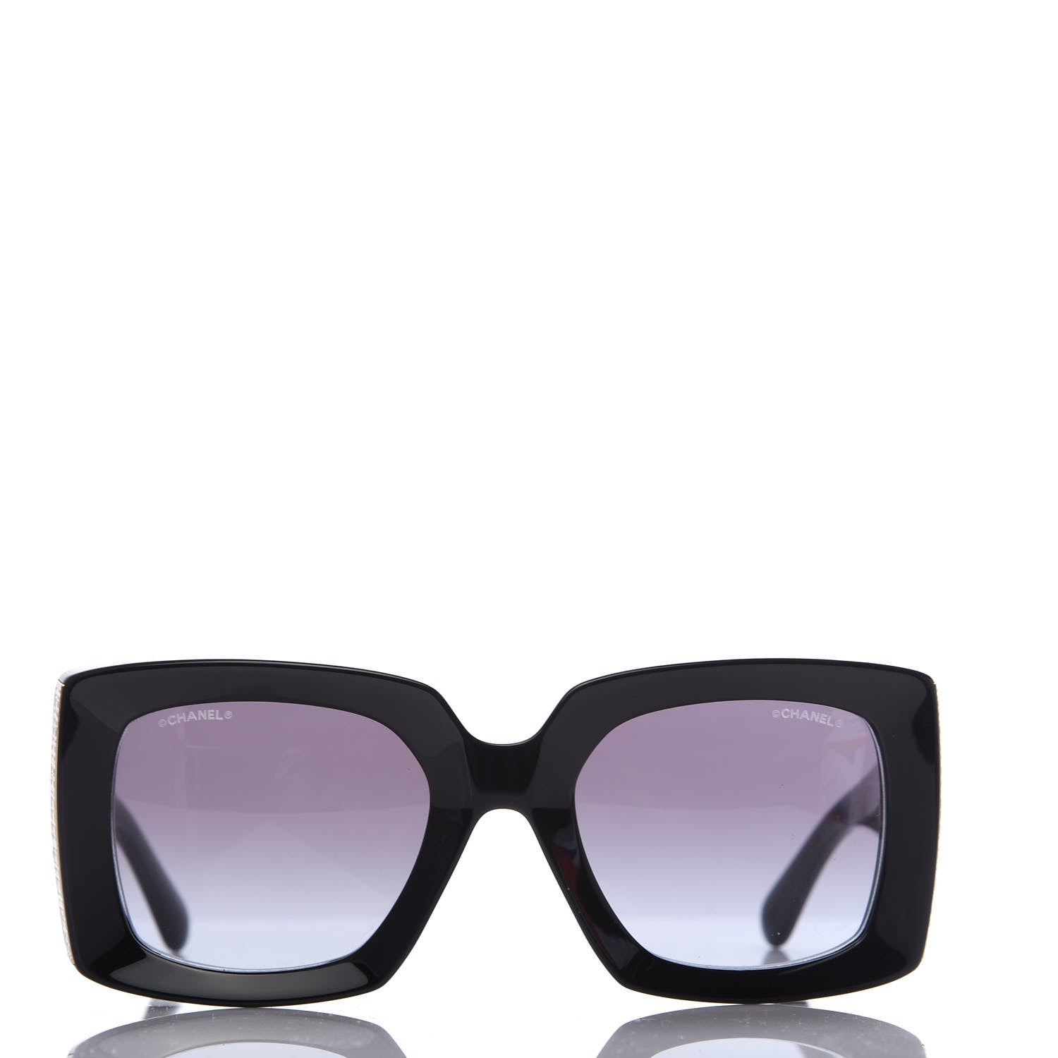 Chanel Acetate Rectangle Sunglasses 5435 Black 2 of 8