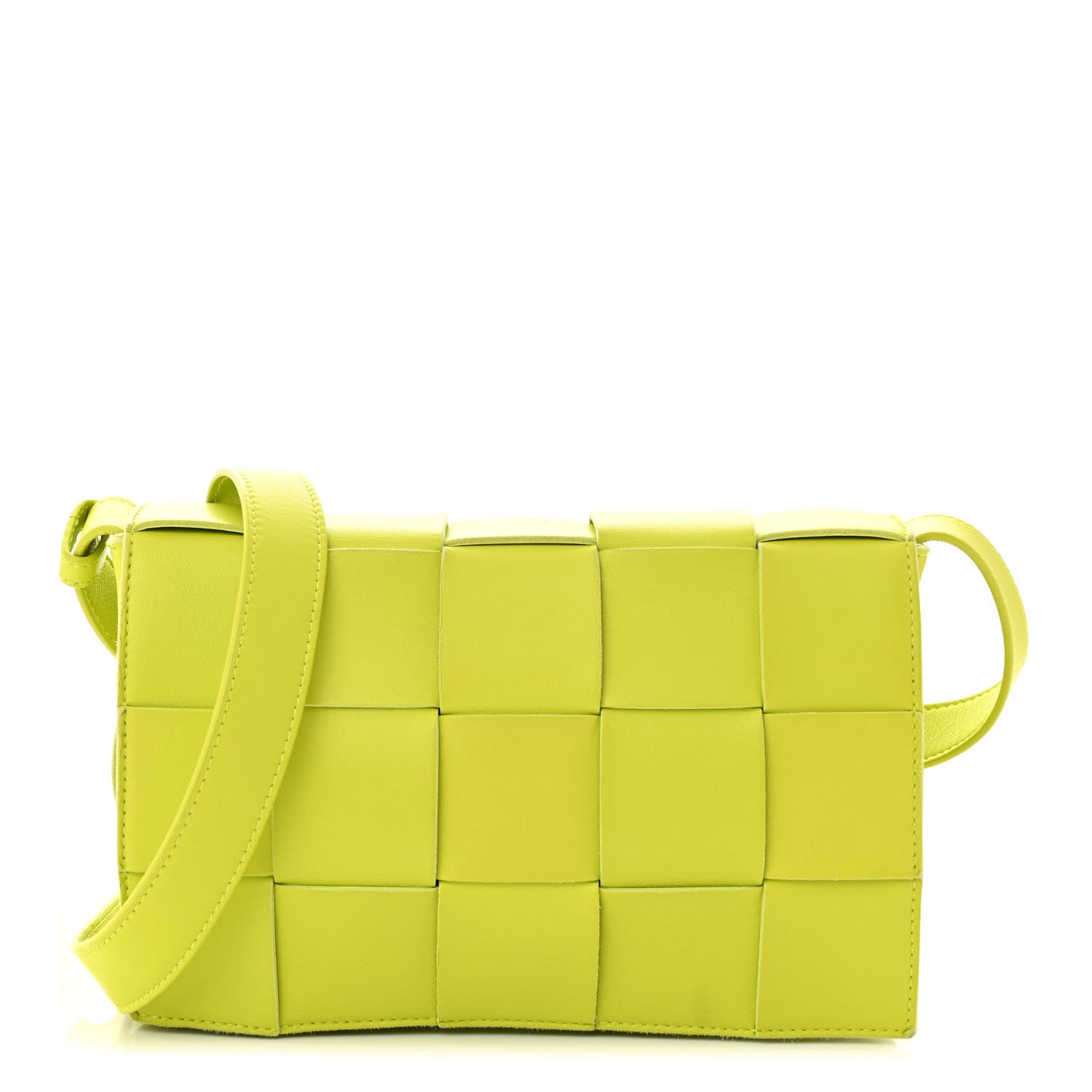 Bottega Veneta Lambskin Maxi Intrecciato Cassette Crossbody Bag Acid Kiwi 1 of 11