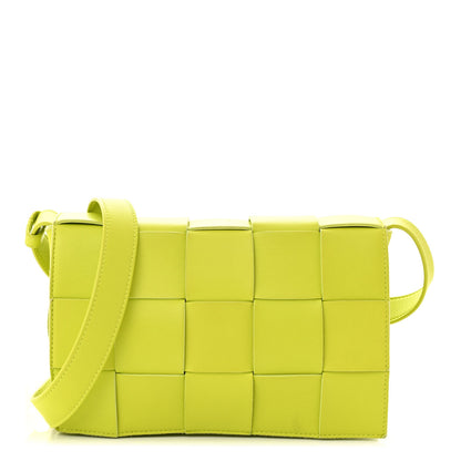 Bottega Veneta Lambskin Maxi Intrecciato Cassette Crossbody Bag Acid Kiwi 1 of 11