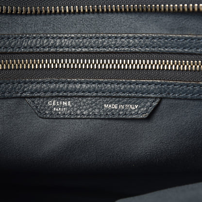 Celine Drummed Calfskin Mini Luggage Blue 6 of 10