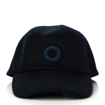 Hermes Wool Davis Varsity Cap 57 Marine 3 of 10