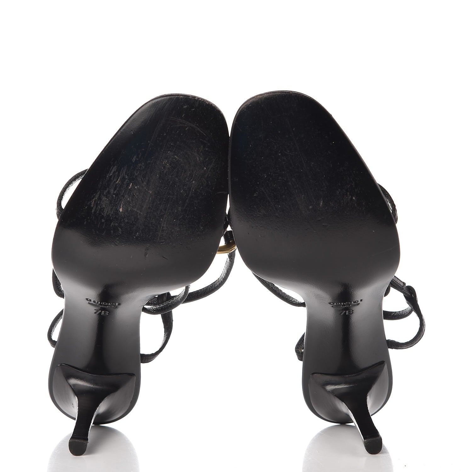 Gucci Calfskin Strappy Sandals 7 Black 7 of 10