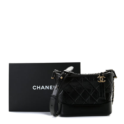 Chanel Aged Calfskin Quilted Small Gabrielle Hobo Black 10 of 10
