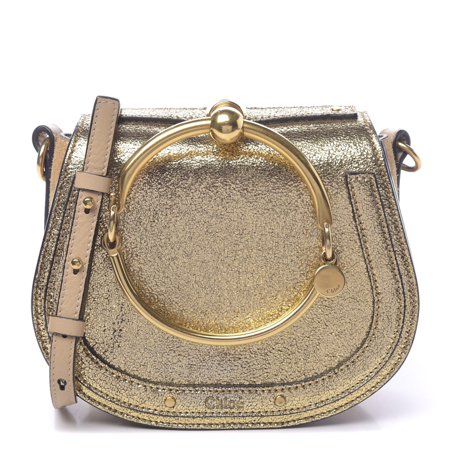 Chloe Metallic Calfskin Small Nile Bracelet Bag Gold 1 of 10