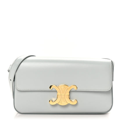 Celine Shiny Calfskin Triomphe Shoulder Bag Soft Blue 1 of 10