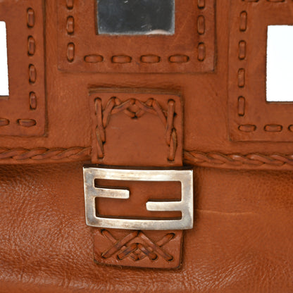 Fendi Calfskin Whipstitch Mirror Mama Baguette Brown 7 of 9