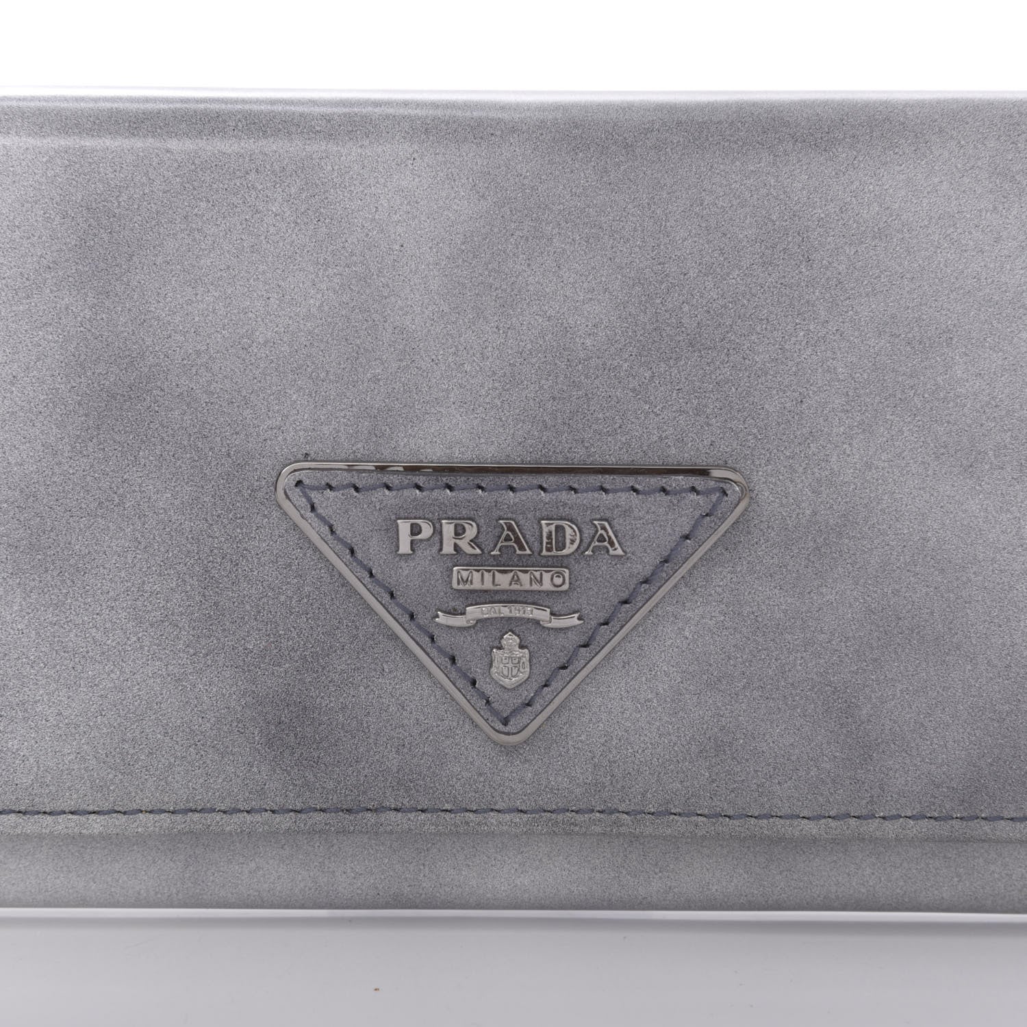 Prada Spazzolato Tria Continental Flap Wallet Grigio 8 of 12