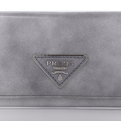 Prada Spazzolato Tria Continental Flap Wallet Grigio 8 of 12