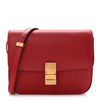 Celine Box Calfskin Medium Classic Box Flap Bag Red 1 of 12