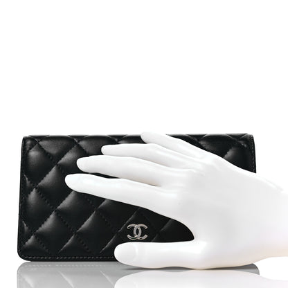 Chanel Lambskin Quilted Yen Wallet Black 2 of 9