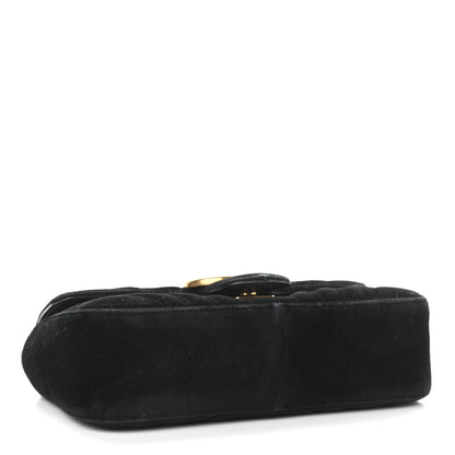 Gucci Velvet Matelasse Mini GG Marmont Shoulder Bag Black 4 of 15
