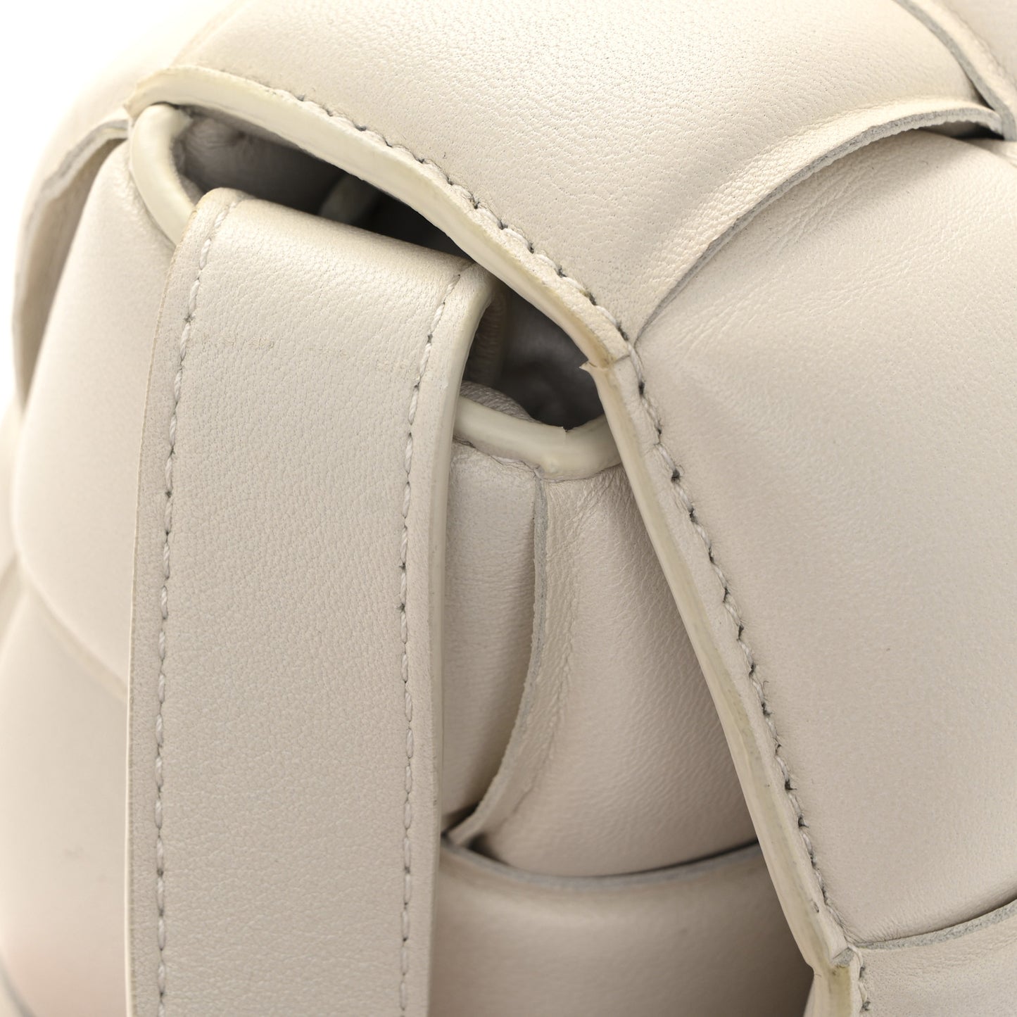 Nappa Maxi Intreccio Padded Cassette Crossbody Bag Chalk Chalk
