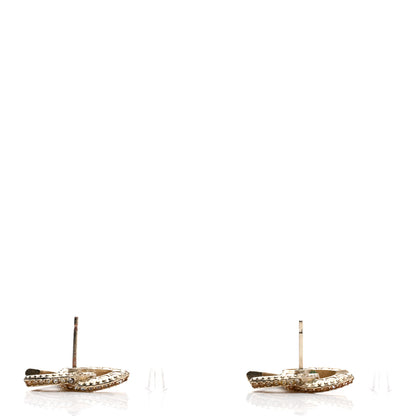 Chanel Crystal Timeless CC Earrings Gold 3 of 4