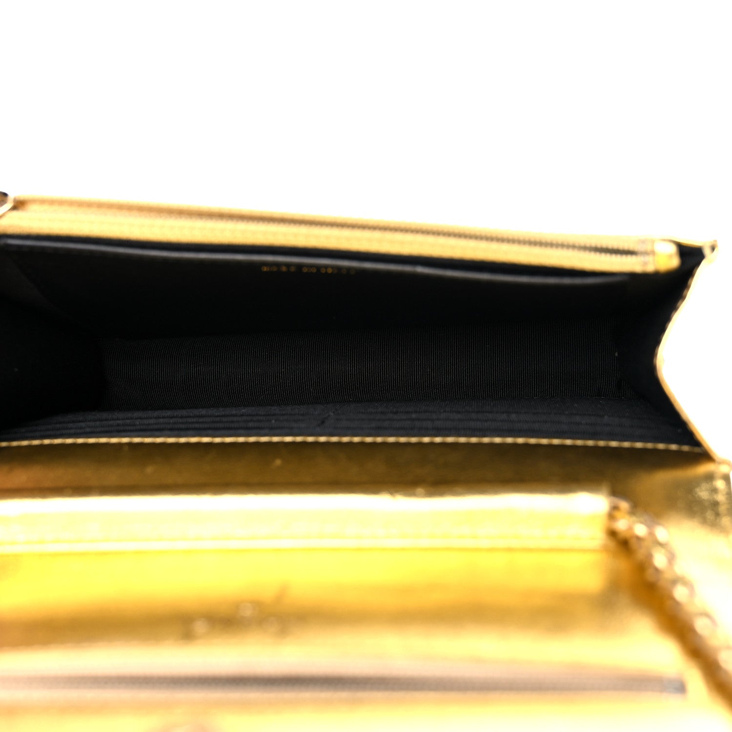 Chanel Metallic Calfskin Crocodile Embossed Cocodile Wallet On Chain WOC Gold 5 of 15