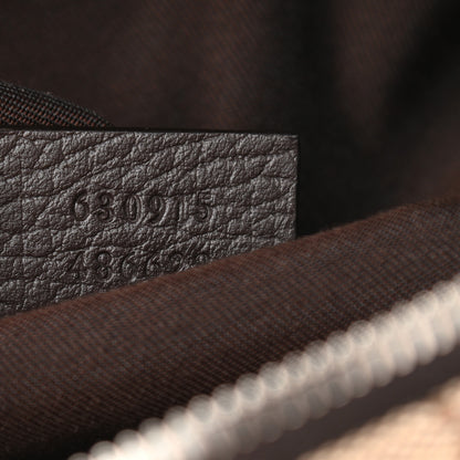 Gucci Monogram Dollar Calfskin Waist Pouch Beige Ebony Testa di Moro Marrone Scuro 8 of 12