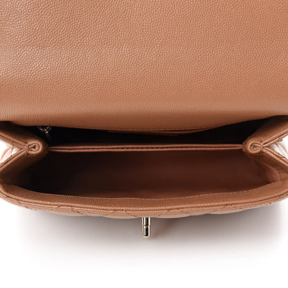 Chanel Caviar Quilted Mini Coco Handle Flap Brown 5 of 11