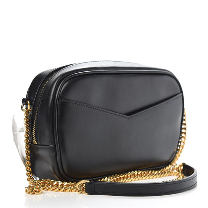 Saint Laurent Canvas Calfskin Leopard Print Monogram Mini Lou Camera Bag Brown 3 of 9