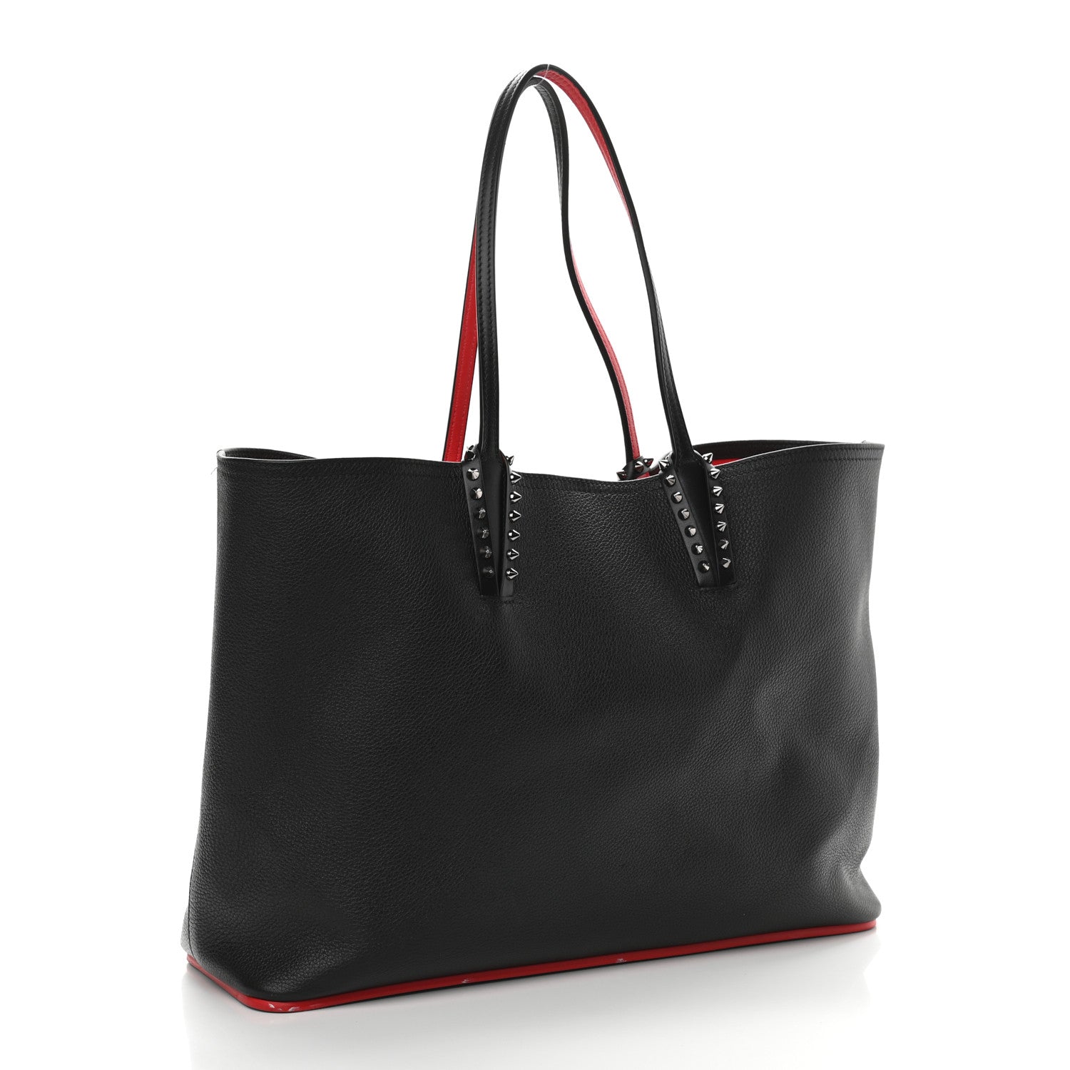 Christian Louboutin Calfskin Spikes East West Cabata Tote Black 4 of 14