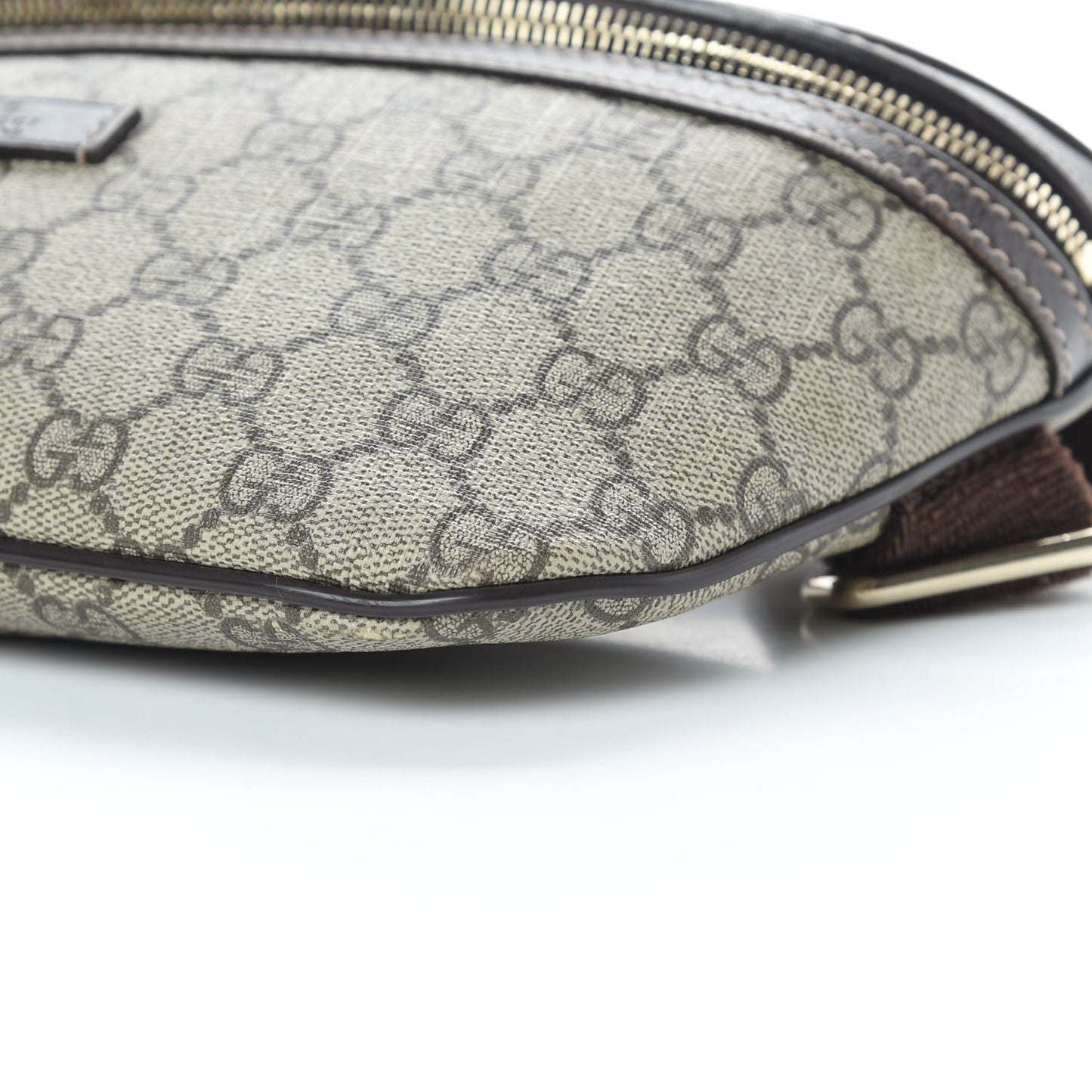 GG Supreme Monogram Belt Bag Dark Brown