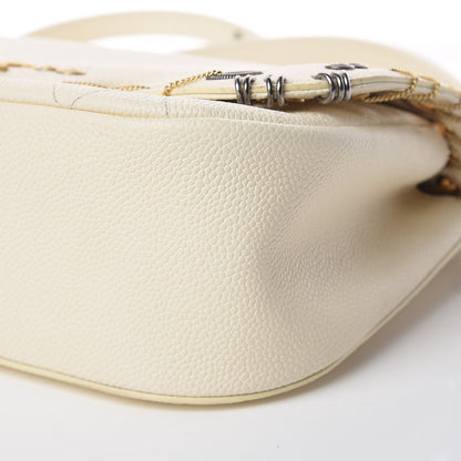Chanel Caviar Quilted Grommet Embellished Piercing Chic Flap Bag Ivory 8 of 10