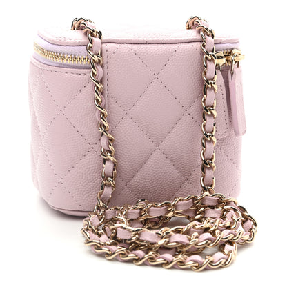 Chanel Caviar Quilted Mini Vanity Case With Chain Light Pink 3 of 9
