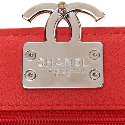 Chanel Grained Calfskin Quilted CC Box Wallet On Chain WOC Red 6 of 11