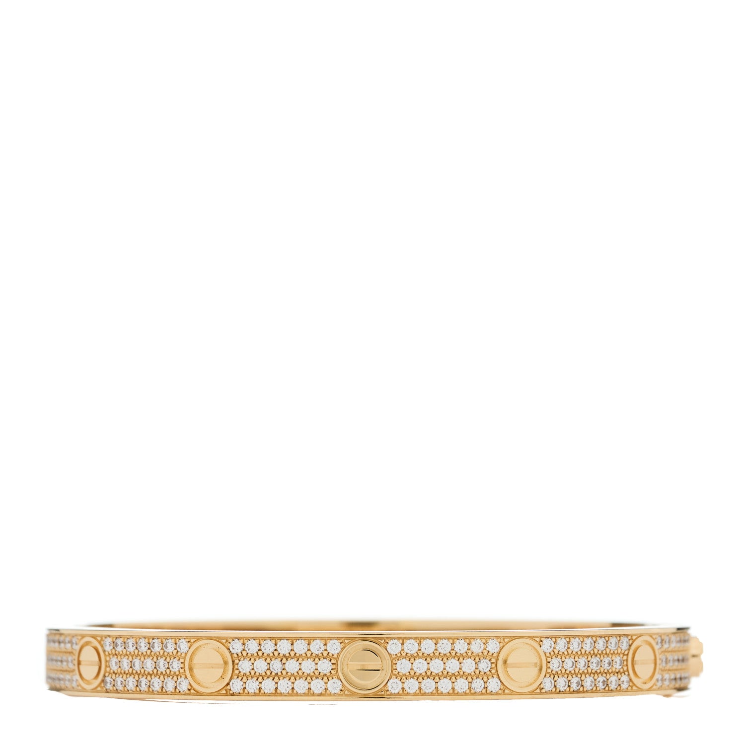 Cartier 18K Yellow Gold Diamond LOVE Paved Bracelet 18 2 of 9