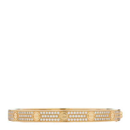 Cartier 18K Yellow Gold Diamond LOVE Paved Bracelet 18 2 of 9