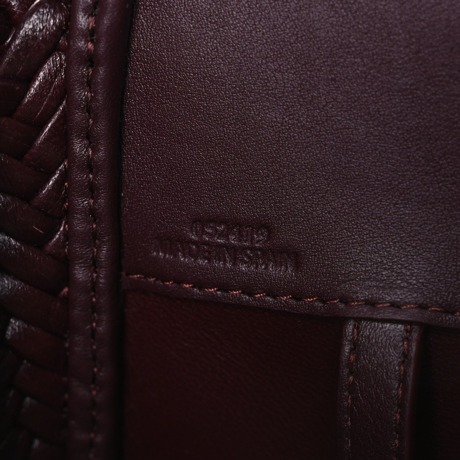 Loewe Calfskin Woven Compact Hammock Shoulder Bag Dark Burgundy 7 of 10