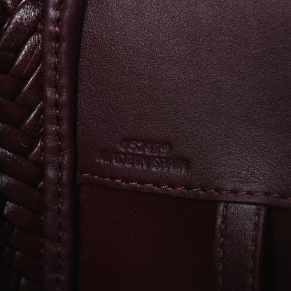 Loewe Calfskin Woven Compact Hammock Shoulder Bag Dark Burgundy 7 of 10