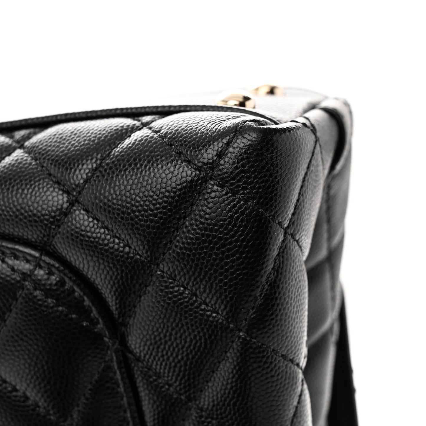 Caviar Quilted Mini Coco Handle Flap Black