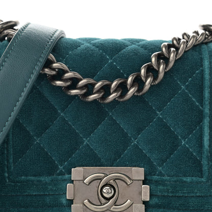 Chanel Velvet Quilted Mini Boy Flap Turquoise 8 of 13