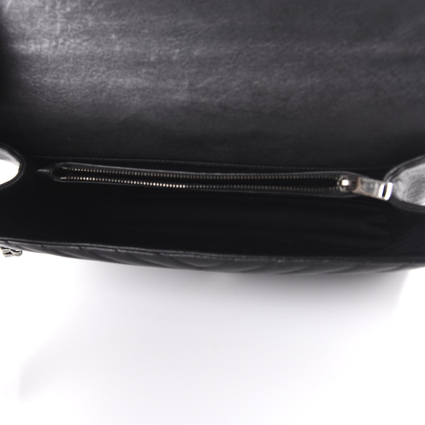 Sheepskin Matelasse Chevron Monogram Large College Satchel Black