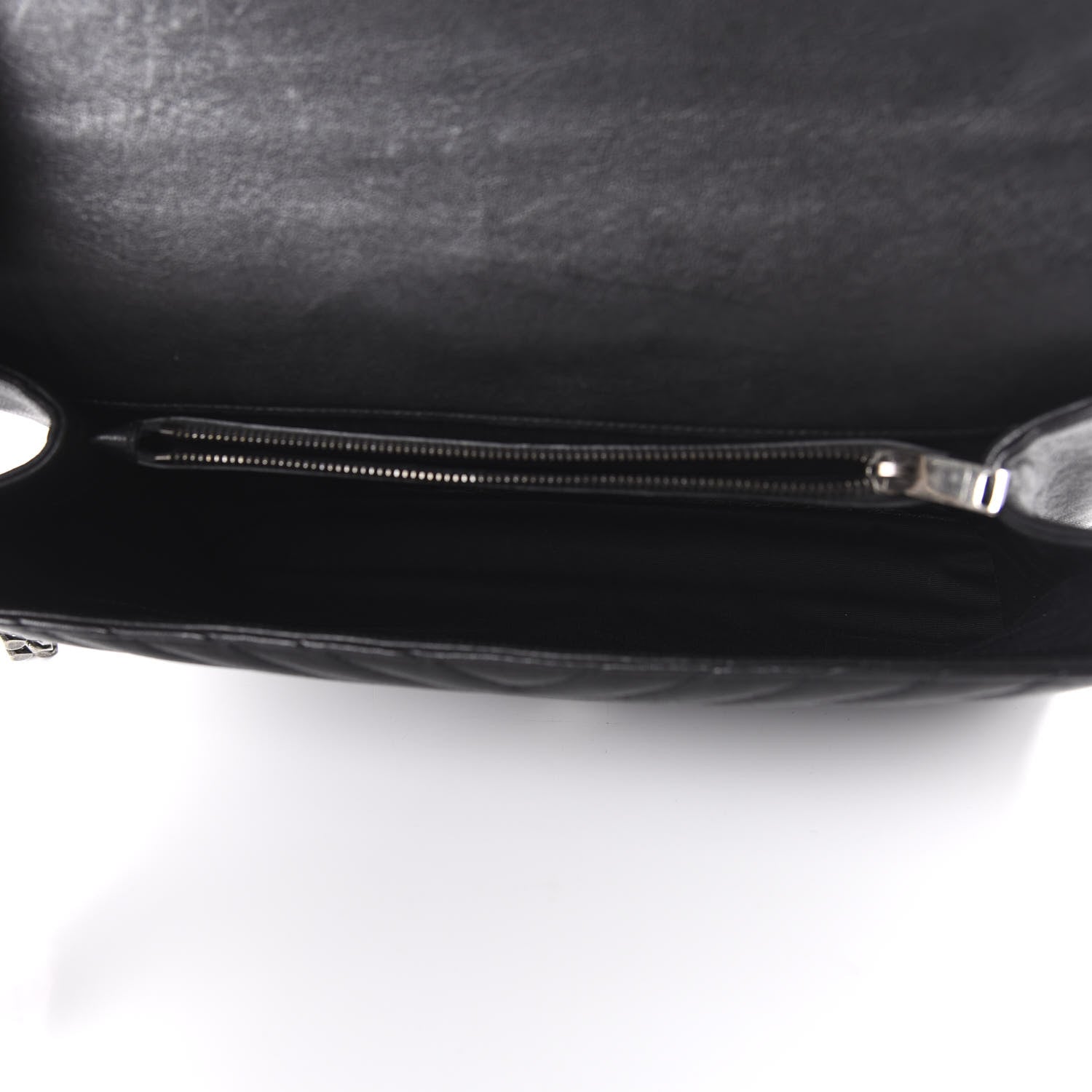 Saint Laurent Sheepskin Matelasse Chevron Monogram Large College Satchel Black 5 of 9