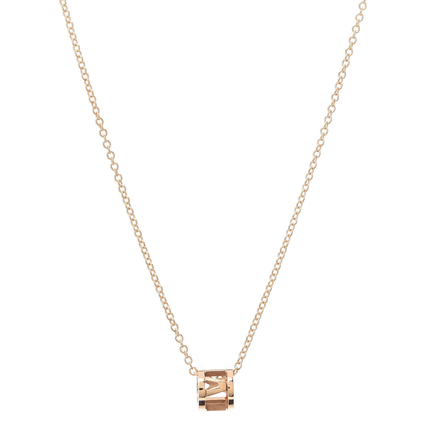 Tiffany 18K Rose Gold Atlas Open Pendant Necklace 1 of 6