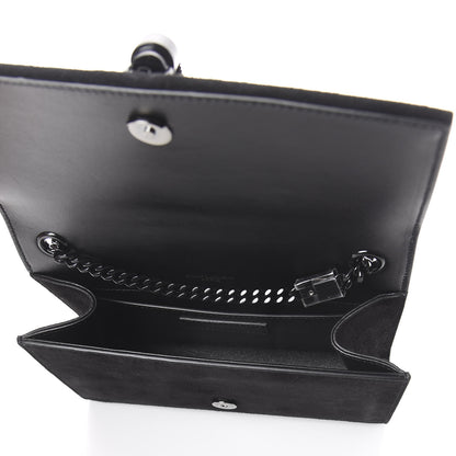 Saint Laurent Suede Crystal Small Classic Monogram Kate Satchel Black 4 of 8