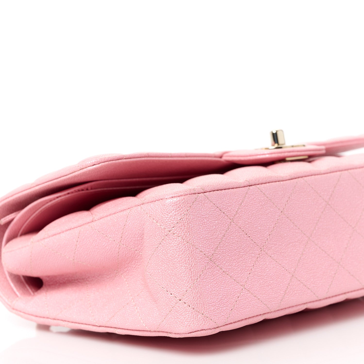 Chanel Iridescent Caviar Quilted Medium Double Flap Rose Pink 10 of 12