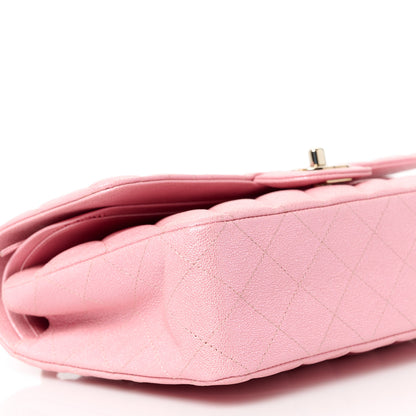 Chanel Iridescent Caviar Quilted Medium Double Flap Rose Pink 10 of 12