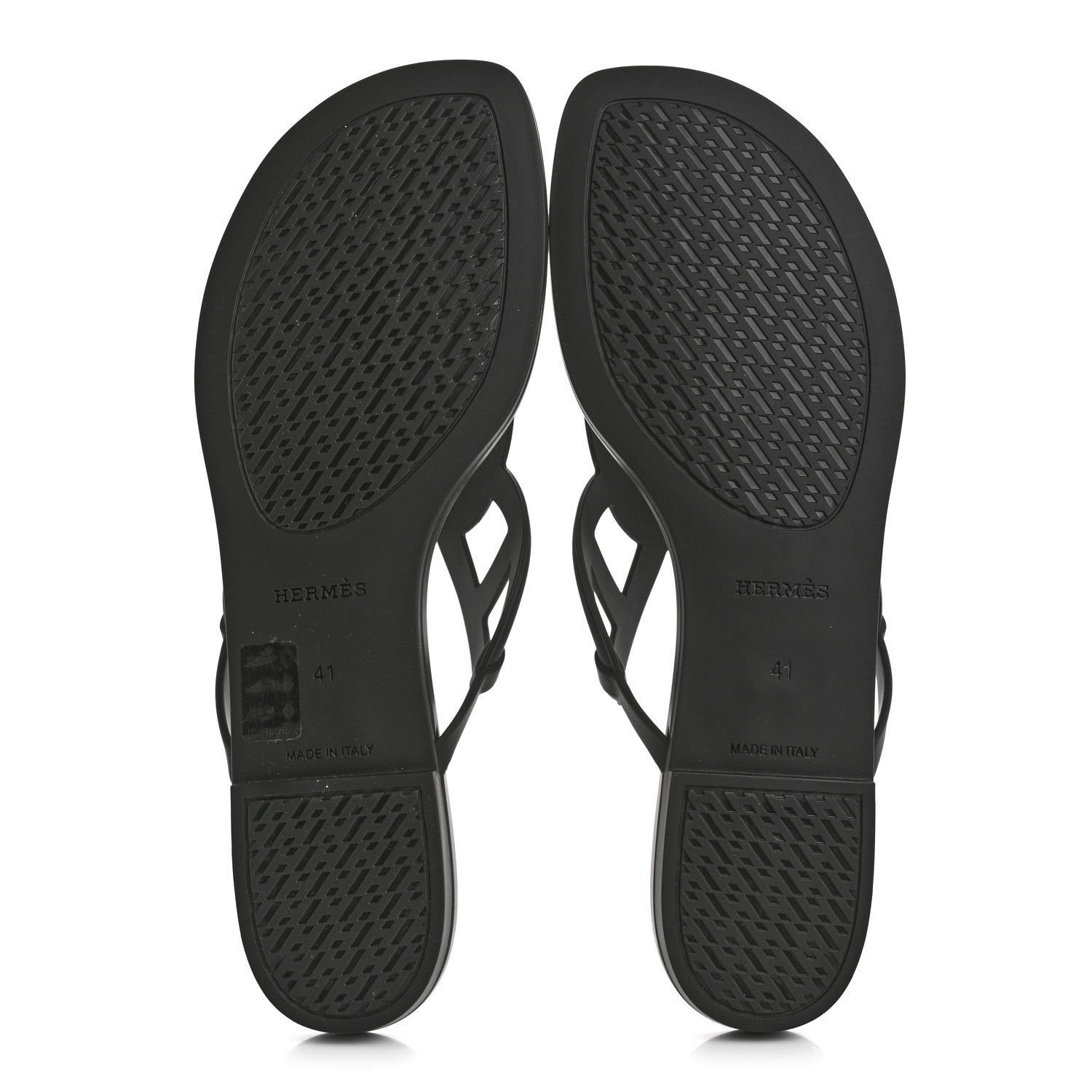 Hermes Rubber Womens Egerie Sandals 41 Black 6 of 9