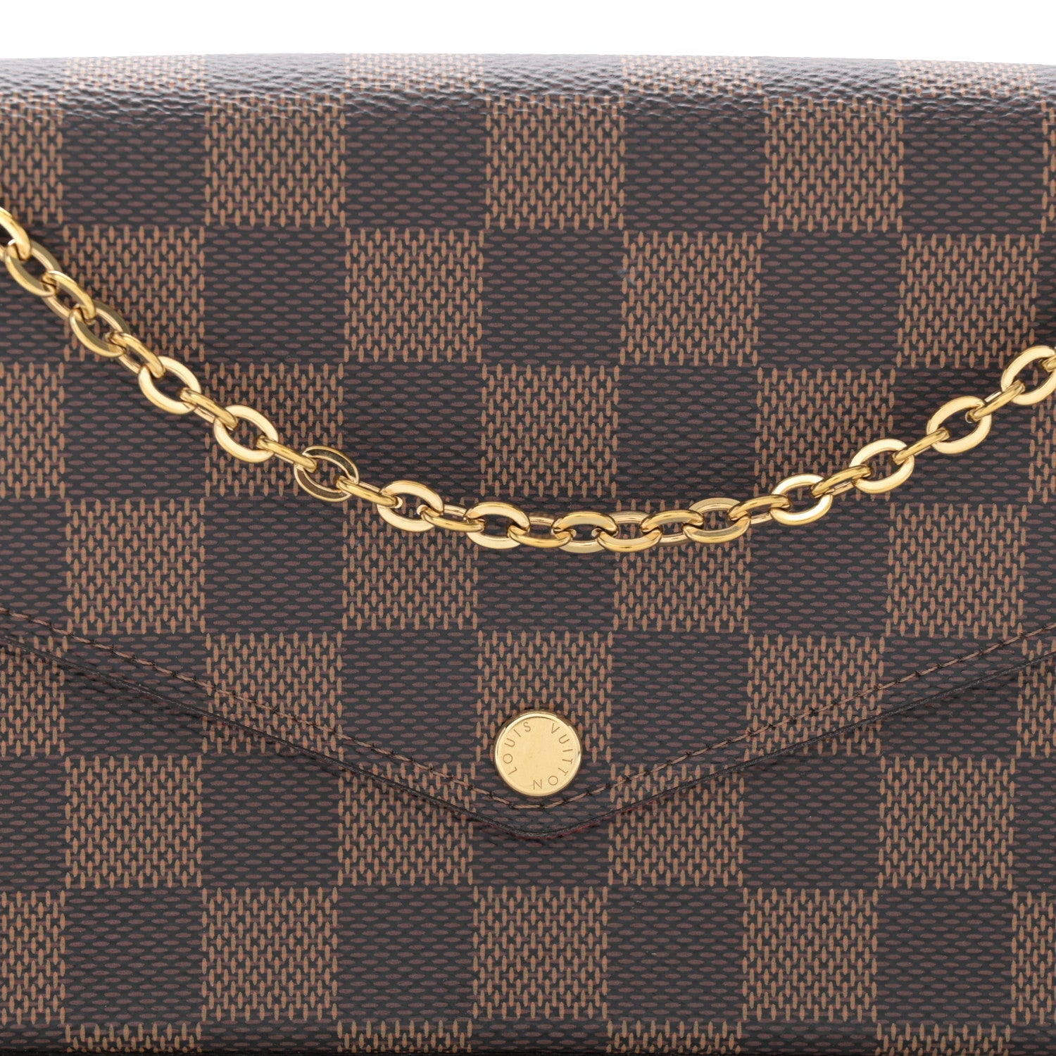 Louis Vuitton Damier Ebene Pochette Felicie Chain Wallet 8 of 12
